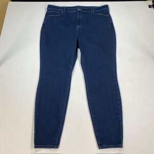 LL Bean Classic Fit Jeans Womens 20W Dark Wash Stretch Tapered Denim 300003